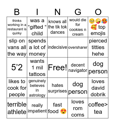 Jo Bingo Card