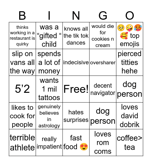 Jo Bingo Card