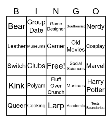 Josh Bingo Card