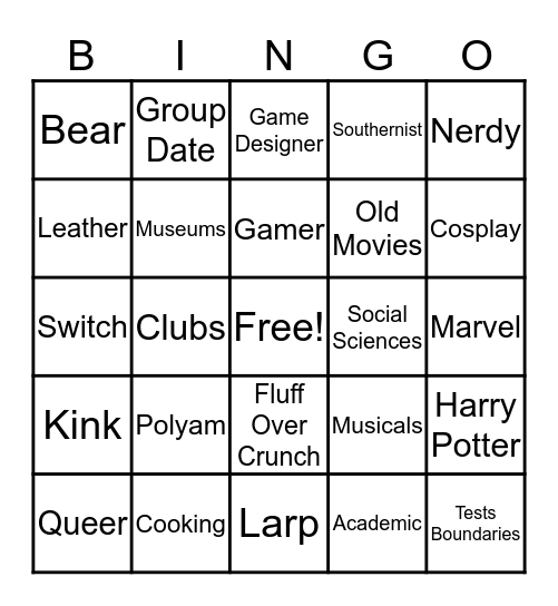 Josh Bingo Card