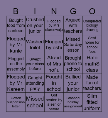 Seylek city college Bingo Card