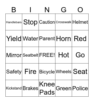 Safety First Bingo Card