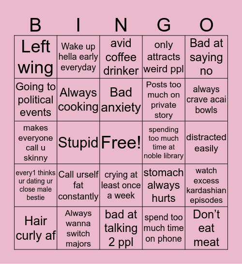 Sahara Sajjadi Bingo Card