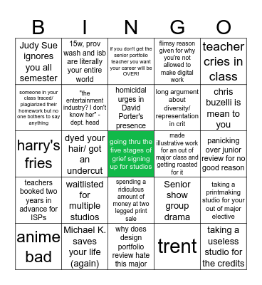 risd illustration bingo Card