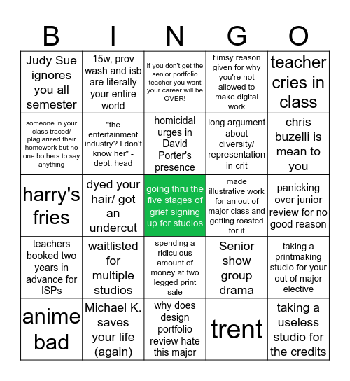 risd illustration bingo Card