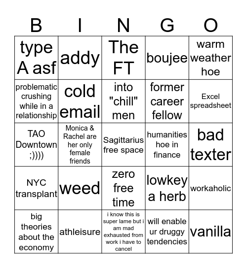neets Bingo Card