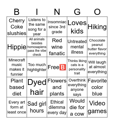 Sarah 🅱️ingo Bingo Card