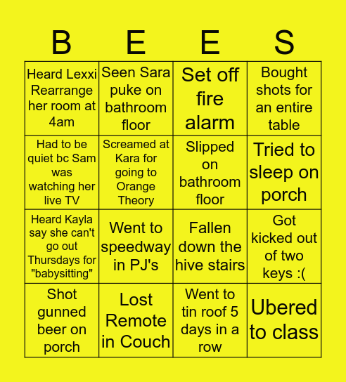 Beehive Bingo!!! Bingo Card