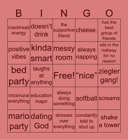 Allison Bingo! Bingo Card