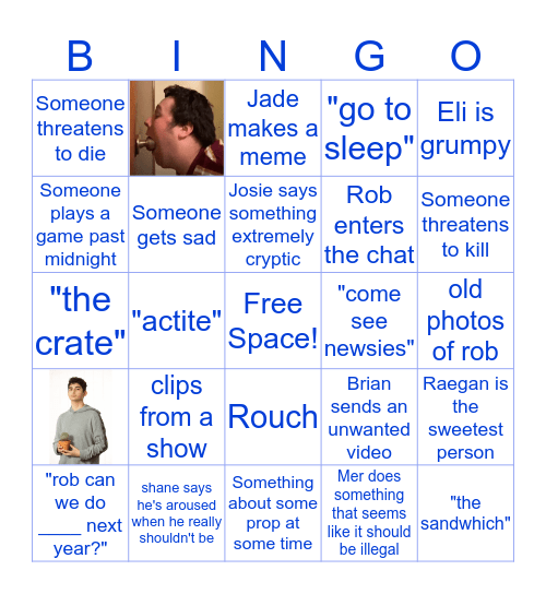 Crew Chat Bingo Card