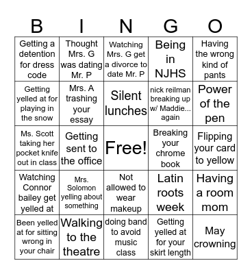 St. Francis Xavier Bingo Card