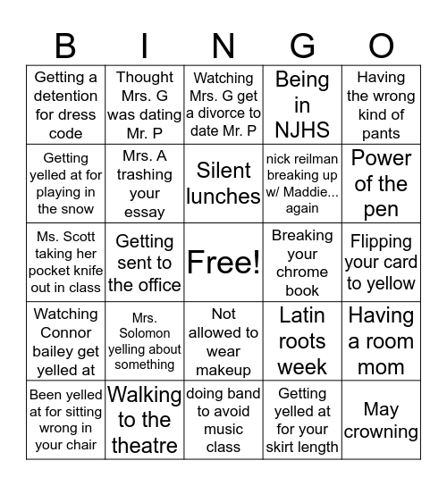 St. Francis Xavier Bingo Card