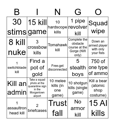 Nuclear Winter - May Bingo Card