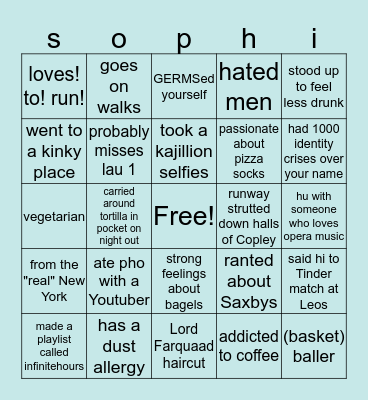 a NUNN Bingo Card