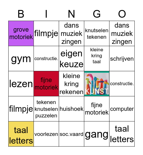 Kunst Week Bingo Card