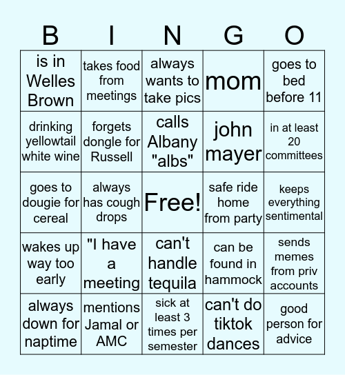 Lilly Bingo Card