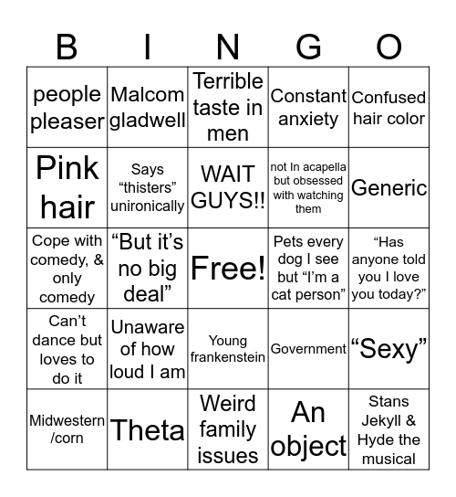 Morgan Bingo Card