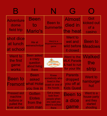 People from Vegas Bingo Card