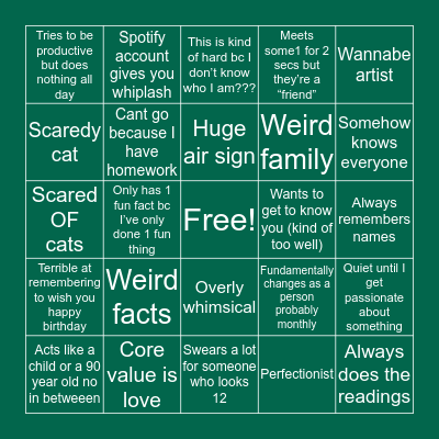 I literally don’t know myself but ok Bingo Card