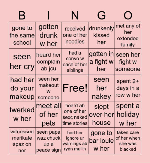 margaret bingo Card