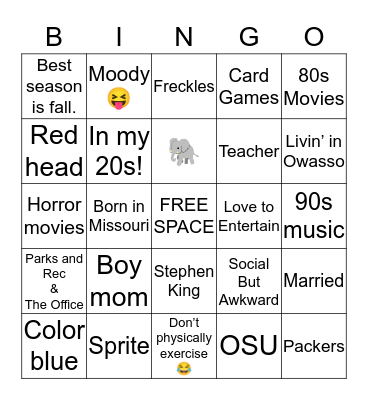 How similar are you to Hayley? Bingo Card