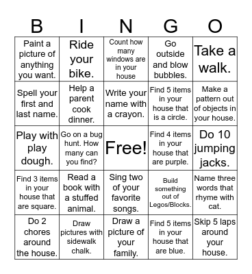 BINGO CHALLENGE Bingo Card