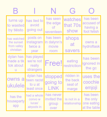 emos hate us bingo 😎 Bingo Card