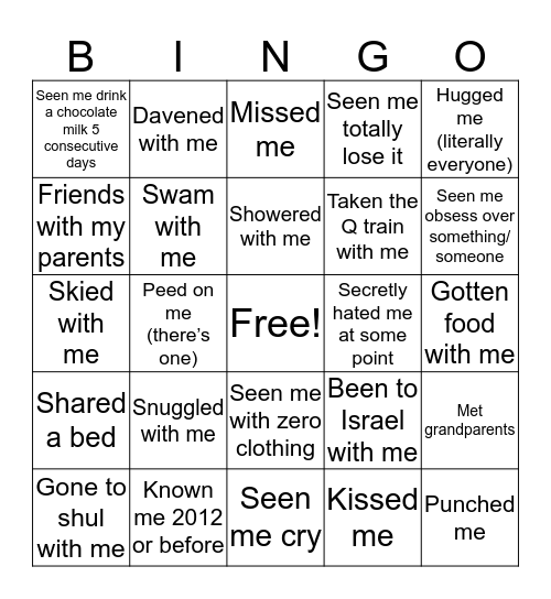 Sabrina Bingo Card