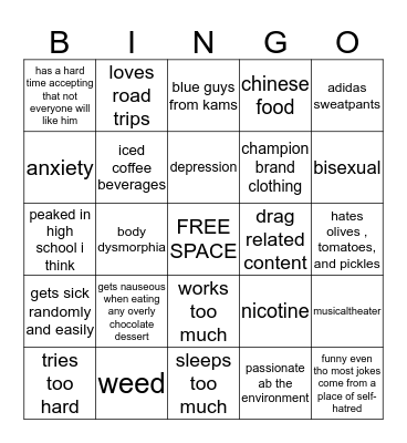 How similar are you to Nick Wolter ? Bingo Card