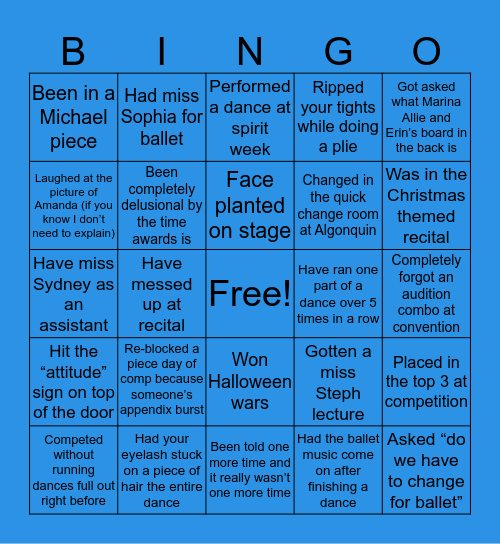 ✨STARZ BINGO✨ Bingo Card