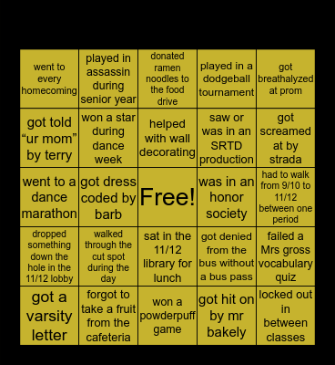 Southern Regional Bingo Card