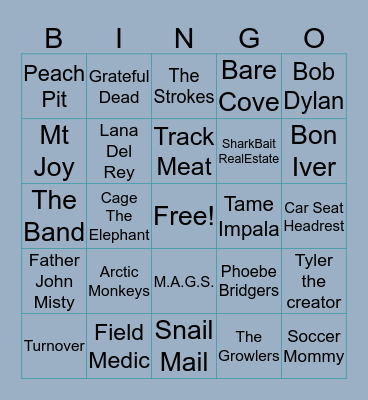 john music Bingo Card