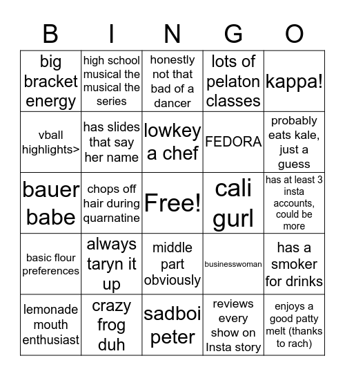 Taryn's Bingo Card