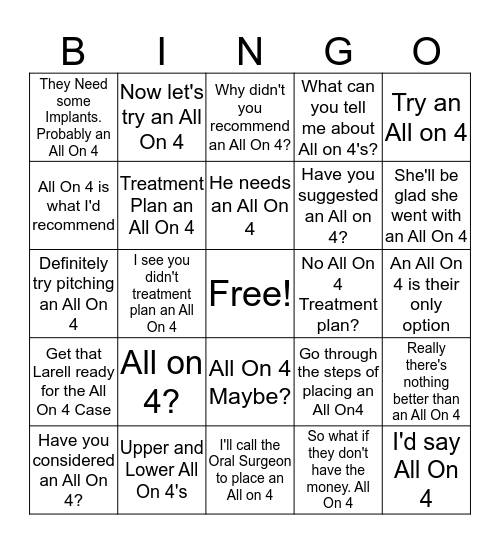 Dr. Wong BINGO Card