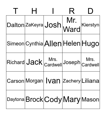 Getting to Know My Classmates Bingo Card