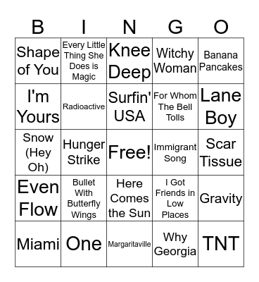 Misc. Bingo Card