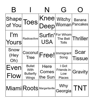 Misc. Bingo Card