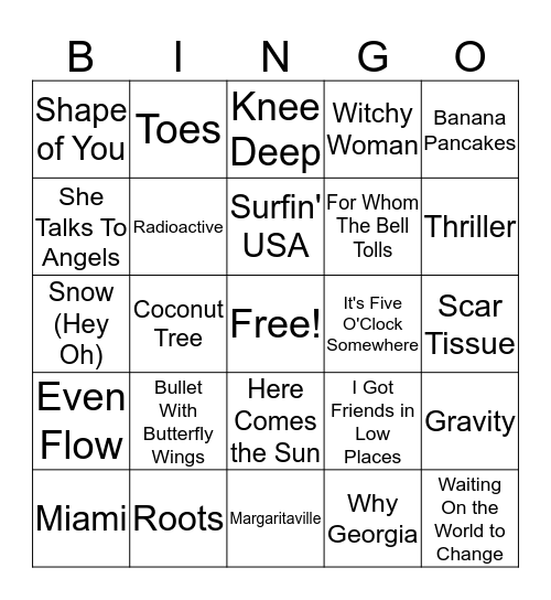 Misc. Bingo Card
