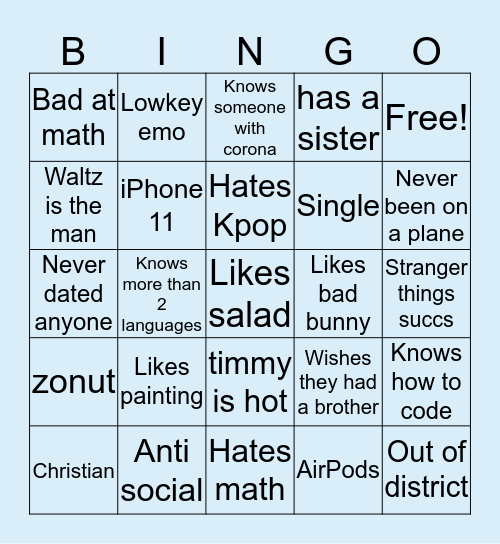 Keren’s Bingo Card