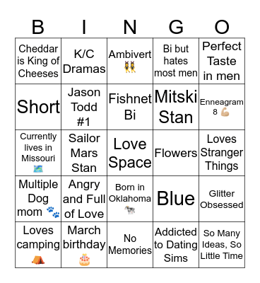 How Similar Are You to Carrie? Bingo Card