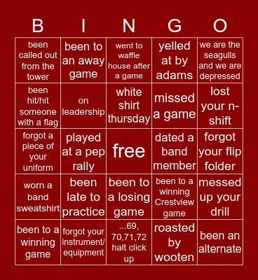 Eagle Pride Bingo Card