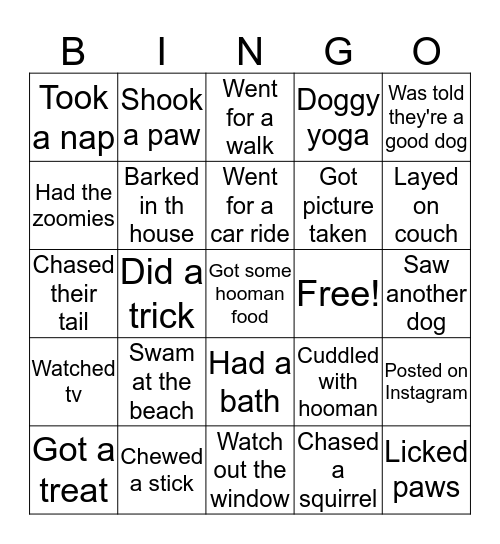 Doggy BINGO 🐾 Bingo Card