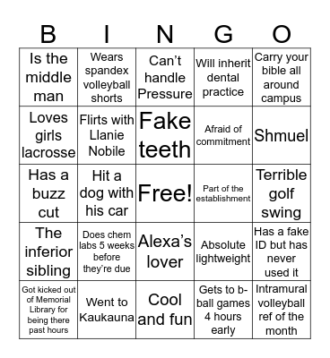 Reis Schweiner Bingo Card