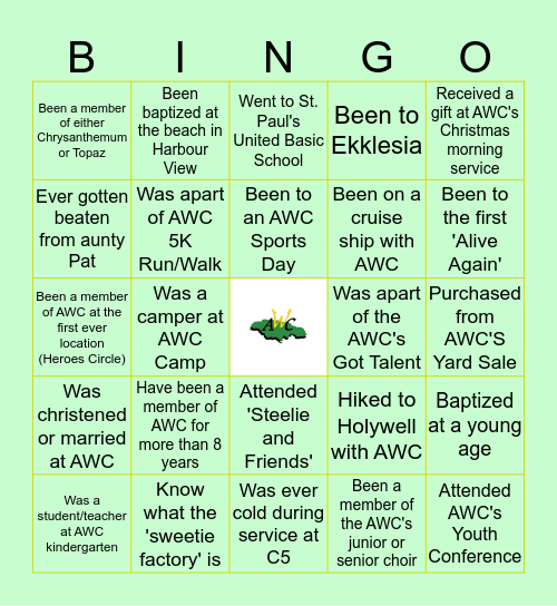 The Apostolic Worship Centre Bingo Card
