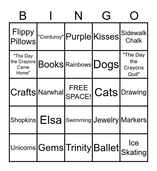 STELLA'S BIRTHDAY BINGO Card