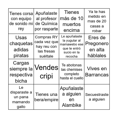 Bingo del Santísimo Salvador Bingo Card