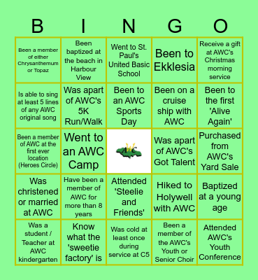 The Apostolic Worship Centre Bingo Card