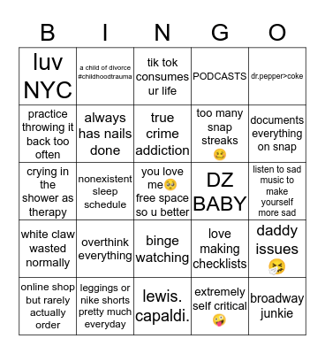 r u like brooke? Bingo Card