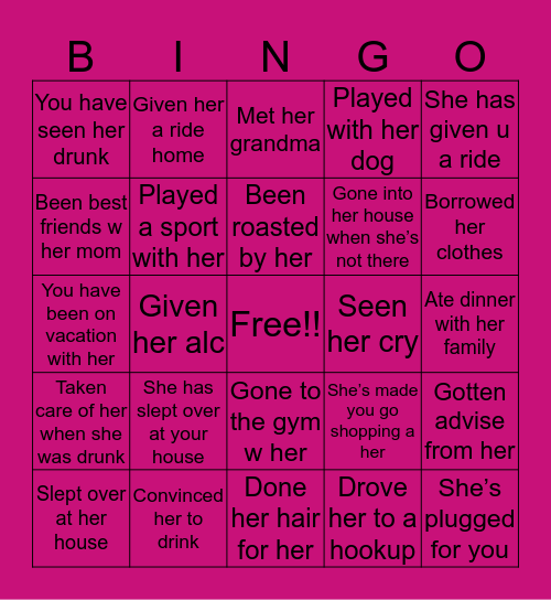 Lauren Hagglund’s Bingo Card