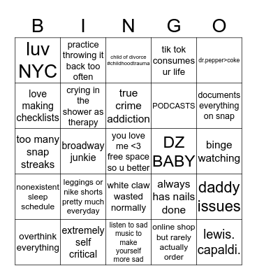 r u like brooke? Bingo Card